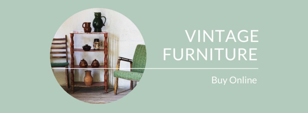 Designvorlage Vintage and Antique Cupboards für Facebook cover