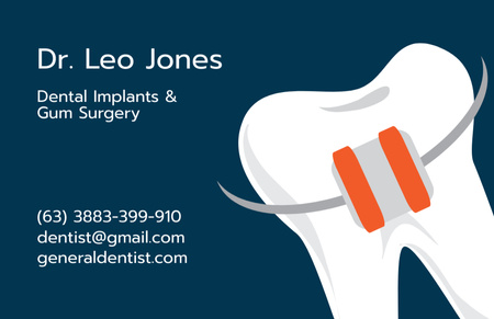 Offer of Dental Implant Services Business Card 85x55mm Design Template