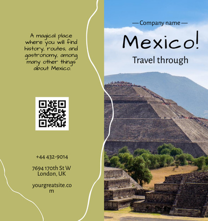 Tour to Mexico Brochure Din Large Bi-fold Modelo de Design