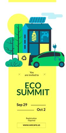 Eco Summit concept with Sustainable Technologies Graphic Design Template