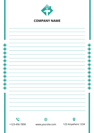 Empty Blank with Icon of Axe and House Letterhead Design Template
