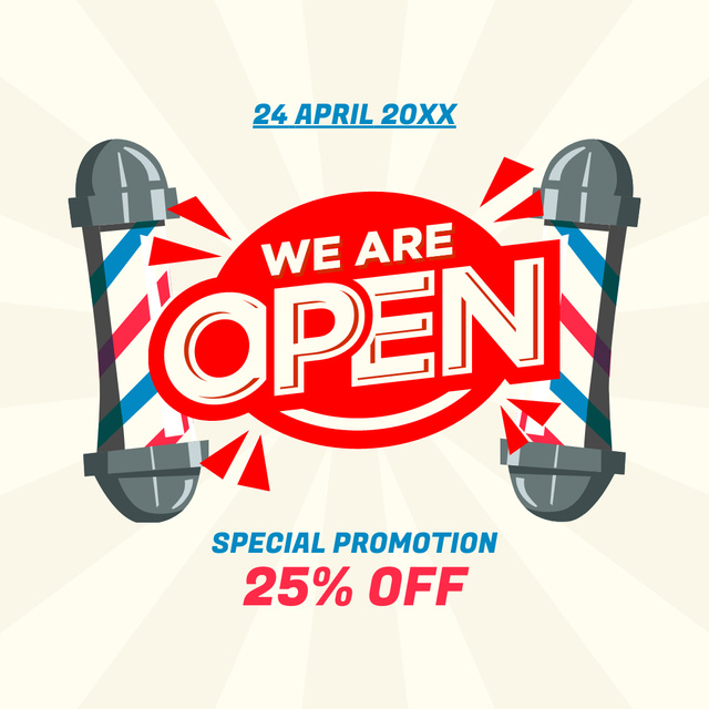 Template di design Barbershop Grand Opening Special Promotion Instagram