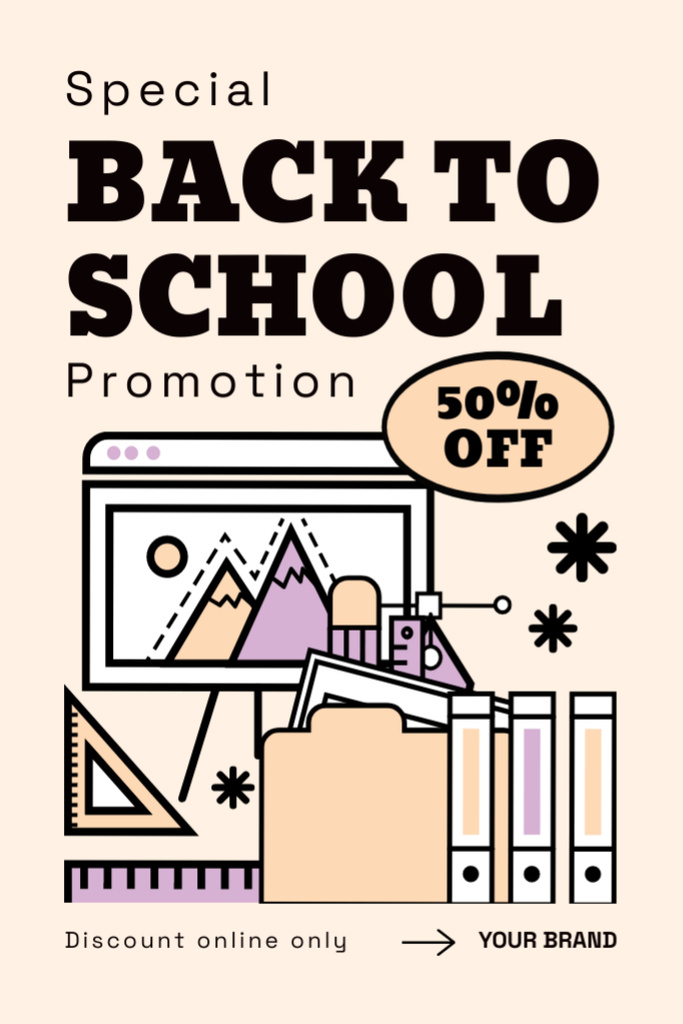 Special Online Discount on School Supplies Tumblr Šablona návrhu