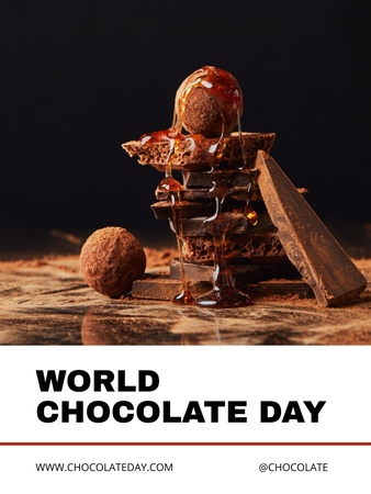 Plantilla de diseño de World Chocolate Day Announcement Poster 36x48in 