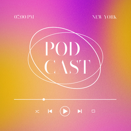 Podcast Topic Announcement with Colorful Gradient Instagram Design Template