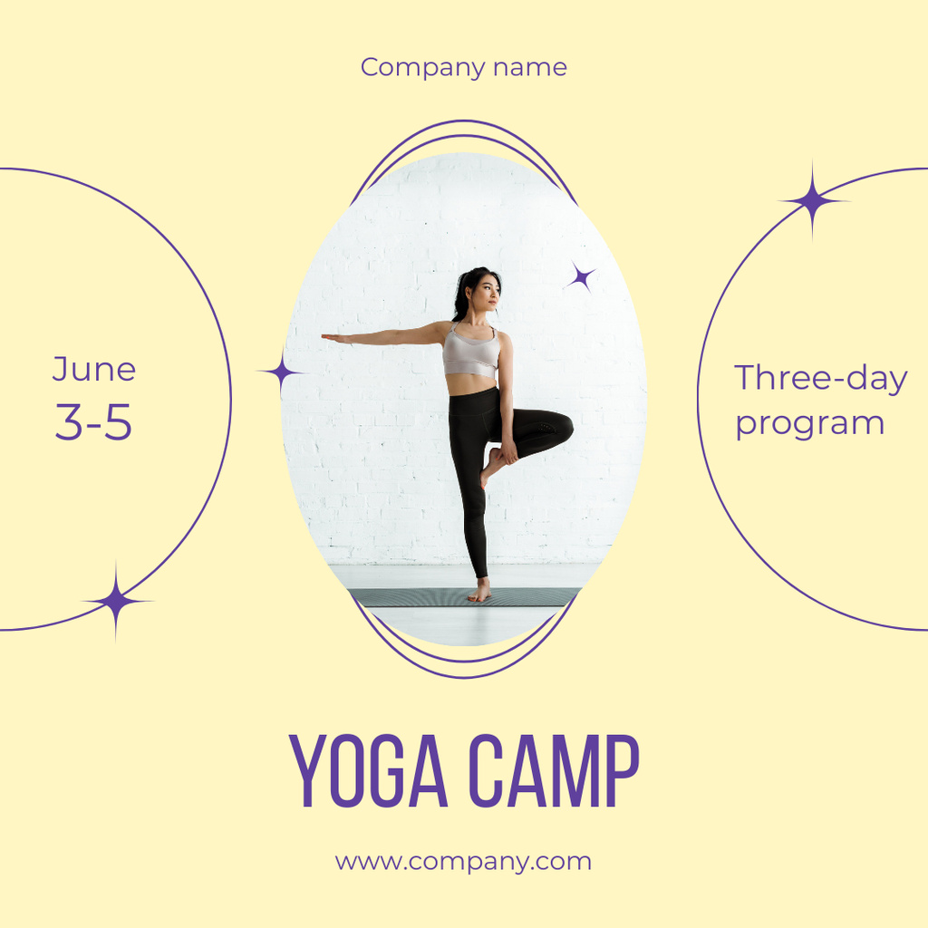 Ontwerpsjabloon van Instagram van Yoga Camp Special Offer For Three Days