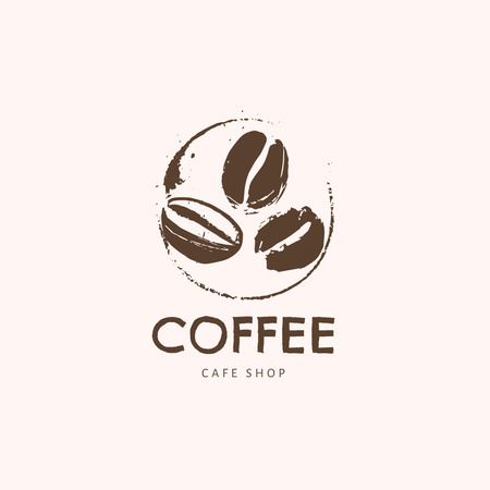 Ontwerpsjabloon van Logo van Coffee Beans on Ivory
