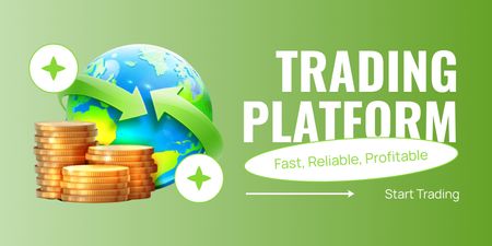 Promo of International Platform for Stock Trading Twitter Design Template