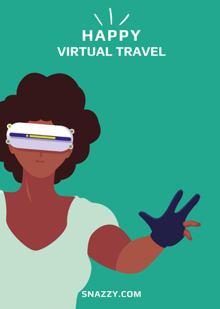 Ontwerpsjabloon van Postcard A6 Vertical van Virtual Travel Offer