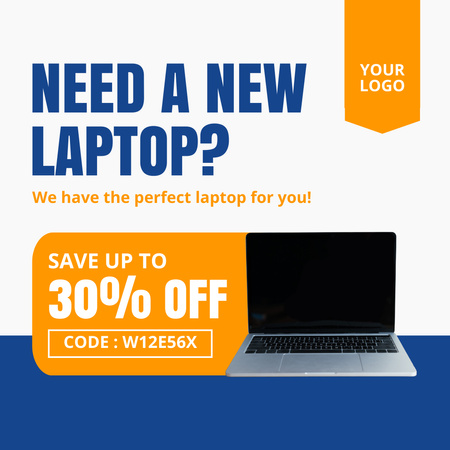 Big Discount on Modern Laptop Sale Instagram Design Template
