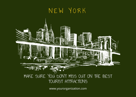 New York'a Tur Card Tasarım Şablonu