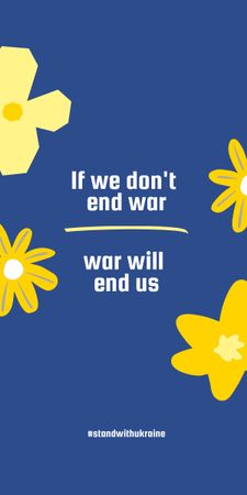 Ontwerpsjabloon van Graphic van als we de oorlog niet beëindigen, zal de oorlog ons beëindigen