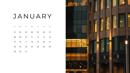 Modern Urban Building Calendar Design Template