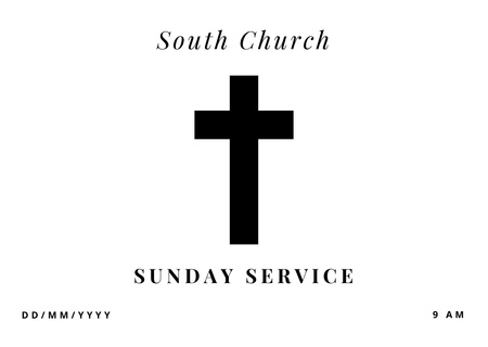 Easter Sunday Worship Service Flyer A6 Horizontal Design Template