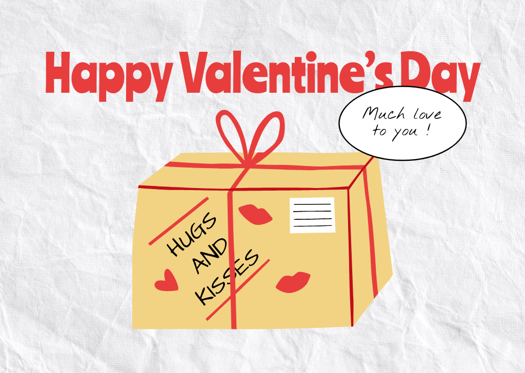 Modèle de visuel Valentine's Day Holiday Greeting with Gift - Card