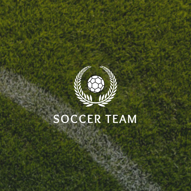 Football Sport Club Emblem with Grass Logo 1080x1080px Design Template