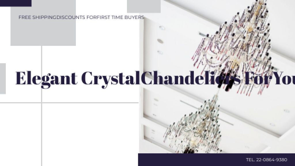 Template di design Elegant crystal Chandeliers offer Title