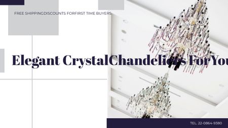 Elegant crystal Chandeliers offer Title Design Template