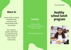 Varied School Lunch Program Ad with Pupils in Canteen