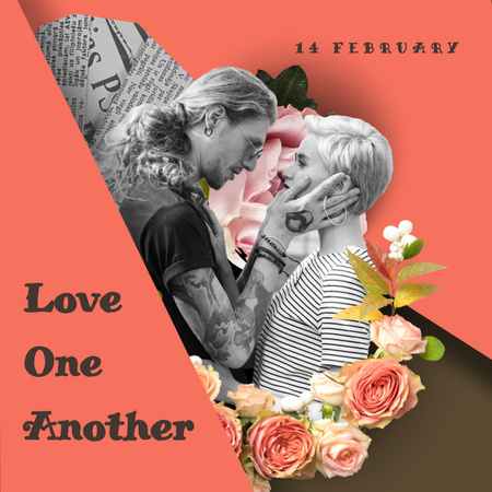 Inspirational Phrase with Happy Couple Instagram Design Template