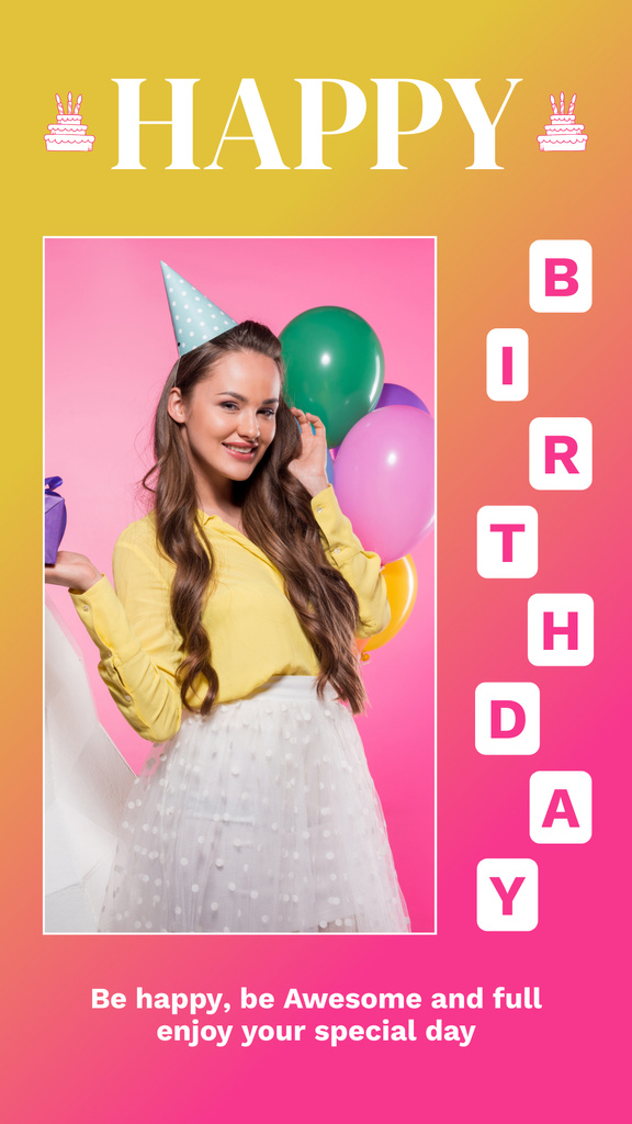 Template di design Blessings to Birthday Girl Instagram Story