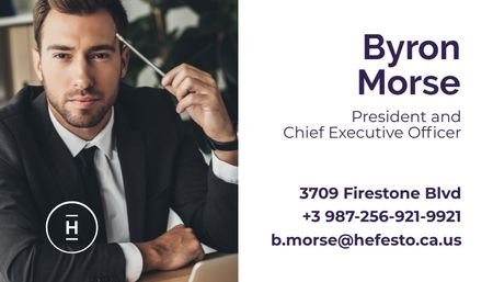 Contact Information of Chief Executive Officer Business Card US – шаблон для дизайну