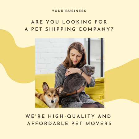 Woman is travelling with Pets Animated Post Design Template