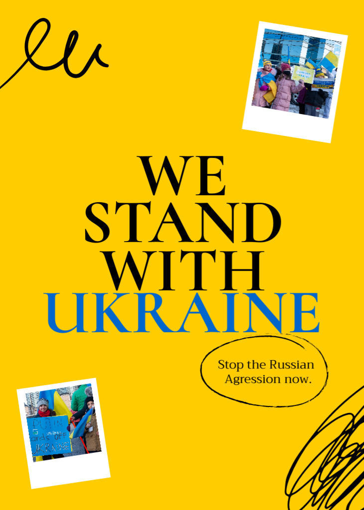 Template di design We stand with Ukraine Flayer