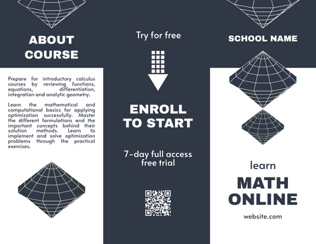 Ontwerpsjabloon van Brochure 8.5x11in van Online cursussen wiskunde met geometrische vormen