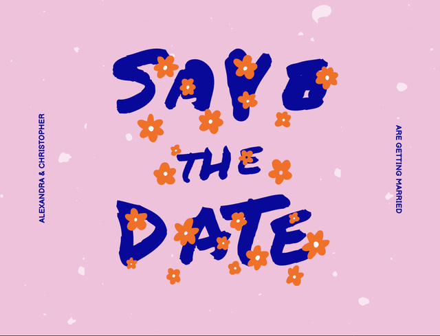 Wedding Announcement With Cute Flowers Postcard 4.2x5.5in – шаблон для дизайна