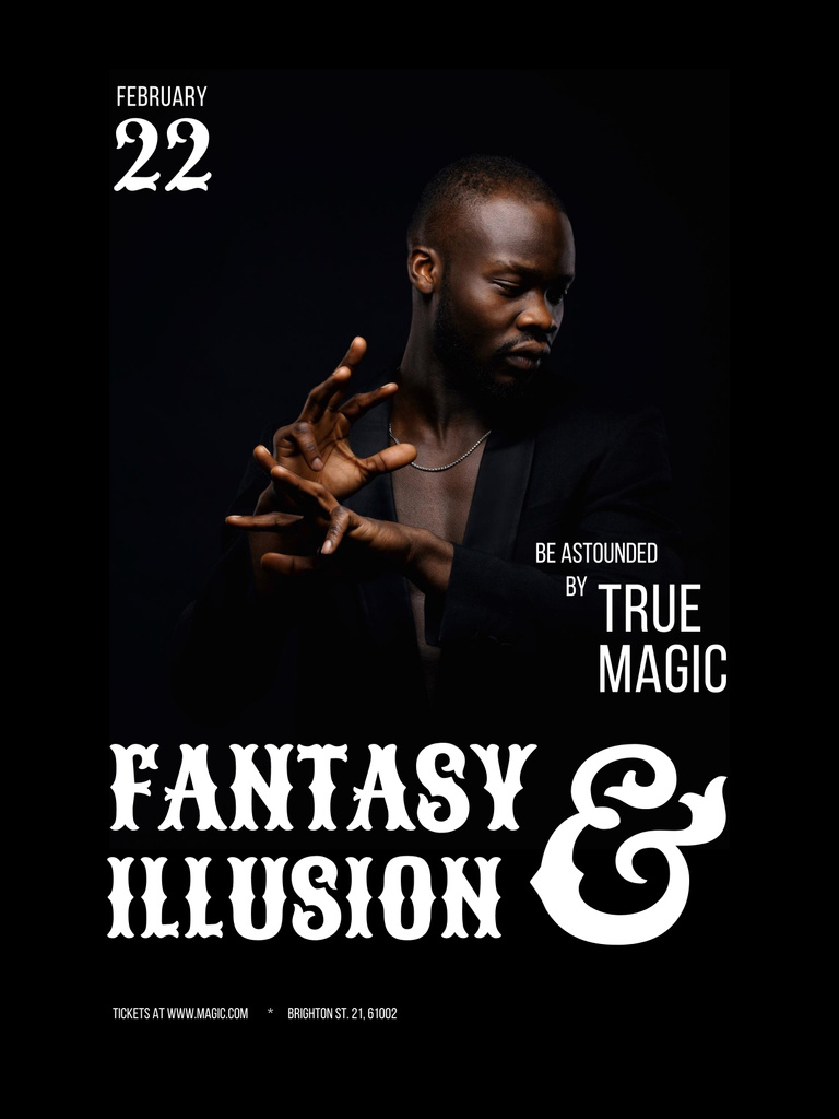 Platilla de diseño Enchanting Circus Show Event Announcement with Magician Poster 36x48in