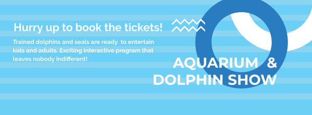 Aquarium & Dolphin show Facebook cover – шаблон для дизайну