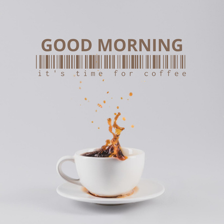 Cafe Ad with Coffee Cup Instagram Tasarım Şablonu