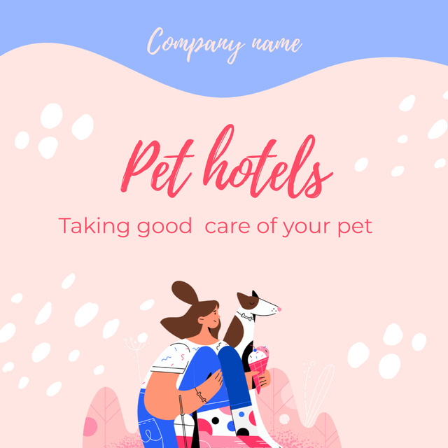 Szablon projektu Pet Hotels Services Offer Animated Post
