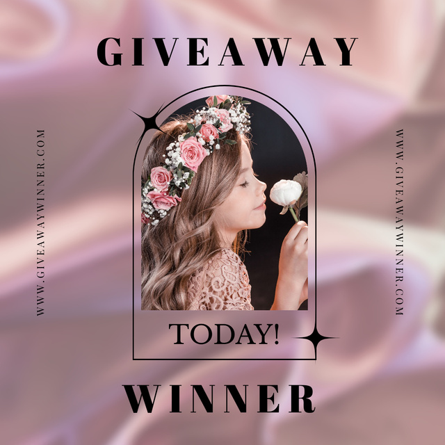 Giveaway Winner Announcement with Little Girl Instagram Πρότυπο σχεδίασης