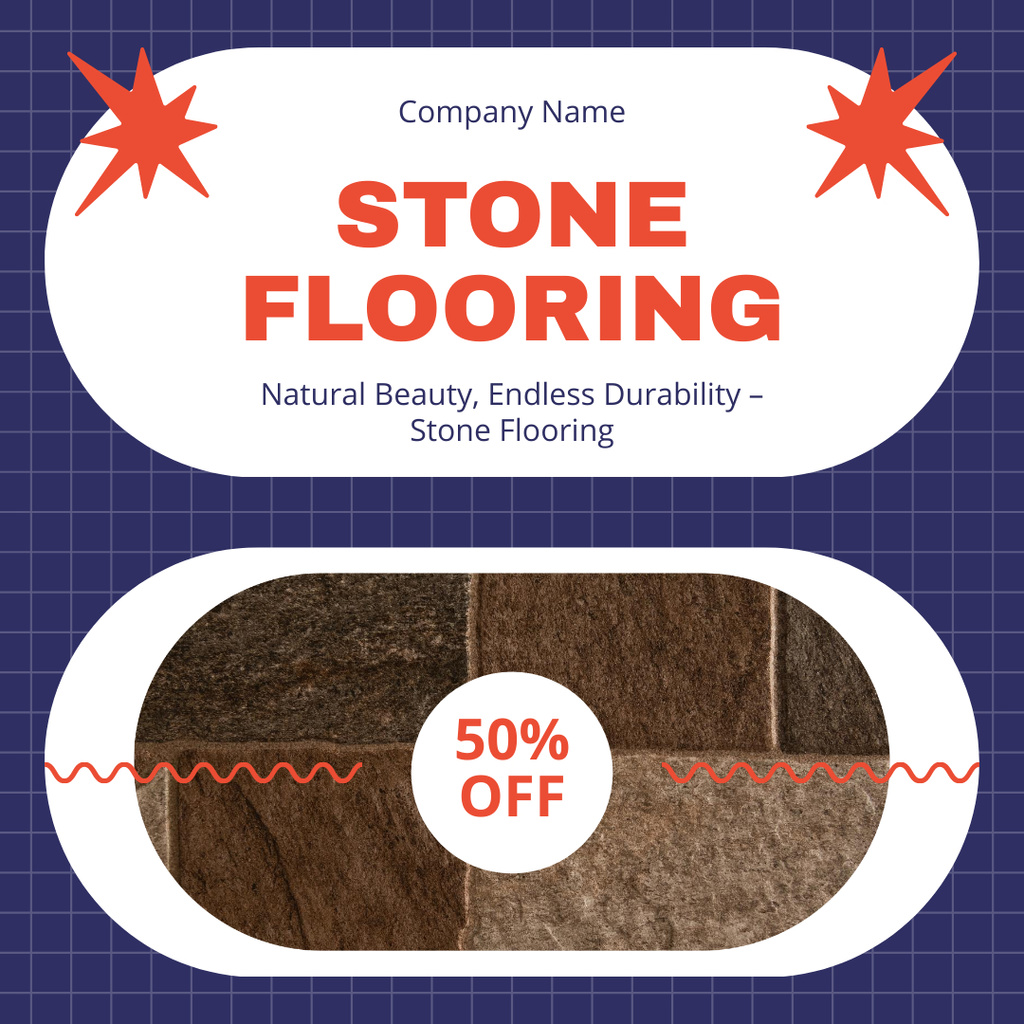 Services of Stone Flooring with Discount Instagram AD Design Template