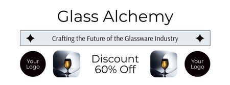 Big Discount For Fine Wineglasses Offer Facebook cover Design Template
