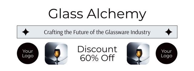 Template di design Big Discount For Fine Wineglasses Offer Facebook cover