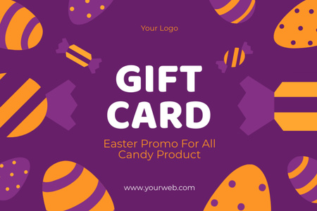 Template di design Promozione di Pasqua per tutti i prodotti Candy Gift Certificate