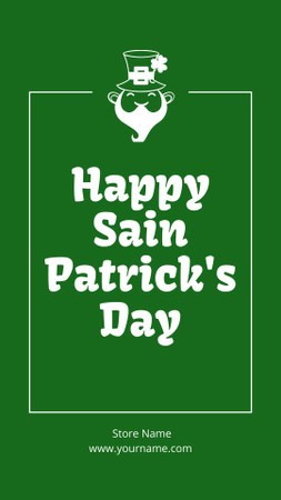 Holiday Greetings for St. Patrick's Day With Leprechaun Icon Instagram Story Design Template