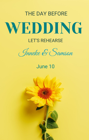 Announcement of Floral Wedding Invitation 4.6x7.2in tervezősablon