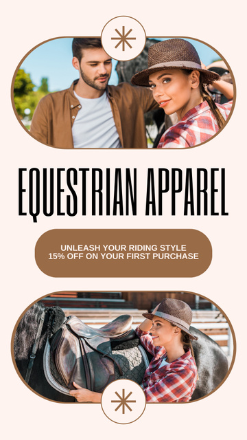 Plantilla de diseño de Equestrian Sport Apparel At Reduced Price For Purchase Instagram Story 