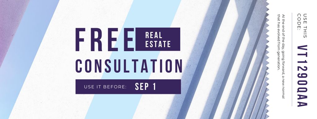 Ontwerpsjabloon van Coupon van Real Estate Consultation Offer