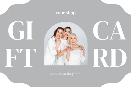 Special Offer on Mother's Day with Smiling Women Gift Certificate Design Template