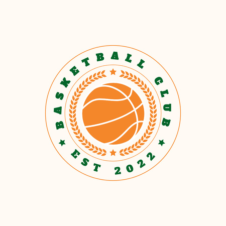 Best Basketball Sport Club Emblem Logo 1080x1080px – шаблон для дизайна