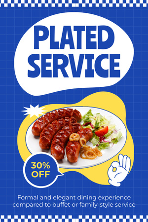 Discount on Catering with Tasty Dish on Plate Pinterest Design Template