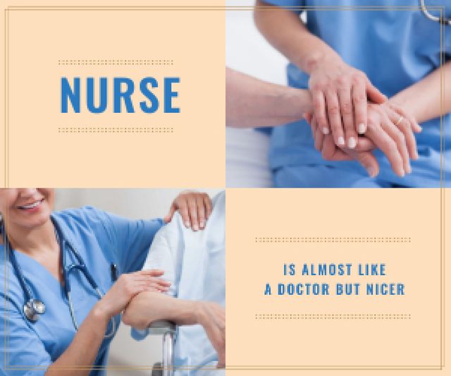 Designvorlage Collage with Nurse Service Proposal für Medium Rectangle