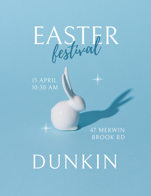 Platilla de diseño Easter Holiday with Cute Bunny Poster 8.5x11in