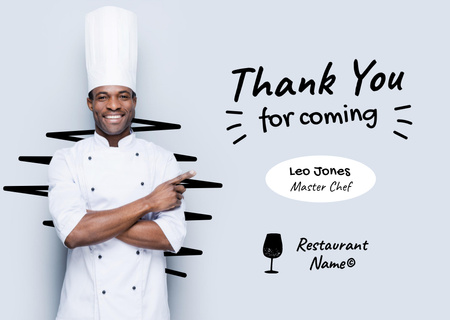Gratitude from Chef Card Design Template