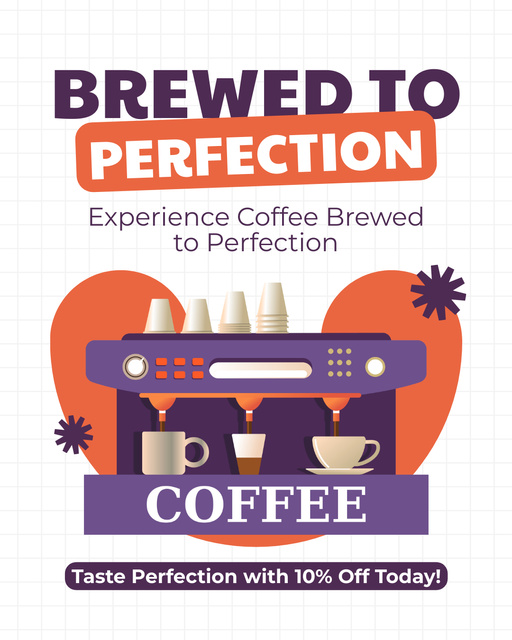 Perfectly Brewed Coffee At Discounted Rates Offer Instagram Post Vertical Design Template